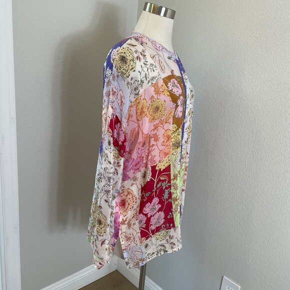 NEW Johnny Was Womens Medium Cosmo Lauren Button Down Floral Blouse Tunic Top - Picture 5 of 13